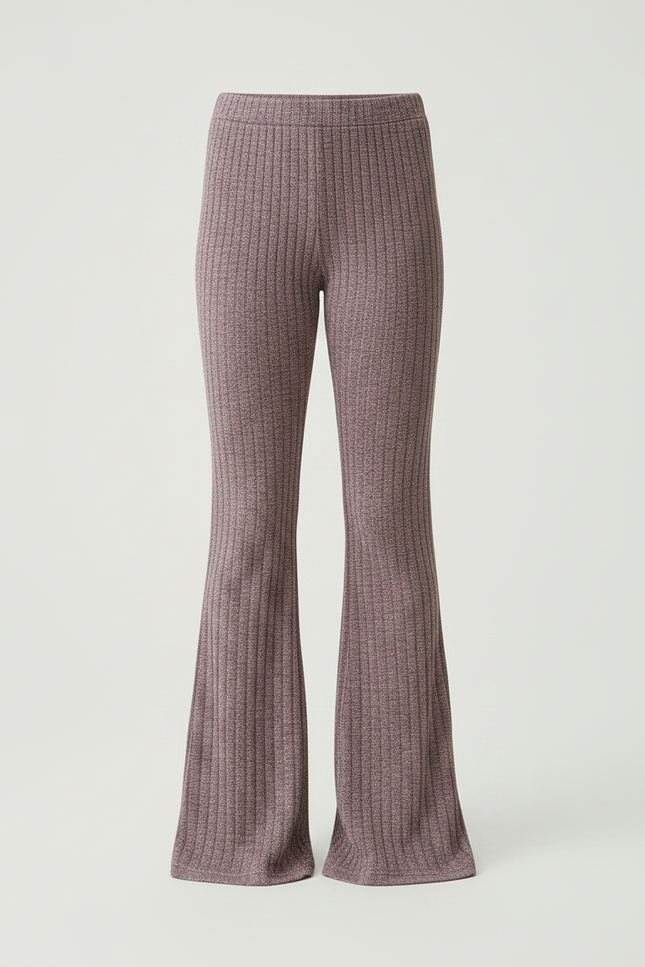 Pantalon Patte D'Éléphant Côtelé Mauve Évasé Décontracté Enfant - Violet Maille - vue 3
