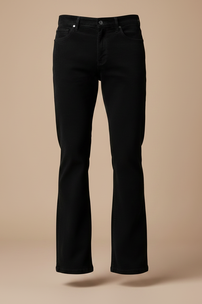 Pantalon Patte D'Éléphant Noir Évasé Velours Côtelé Homme - Cordé - vue 3