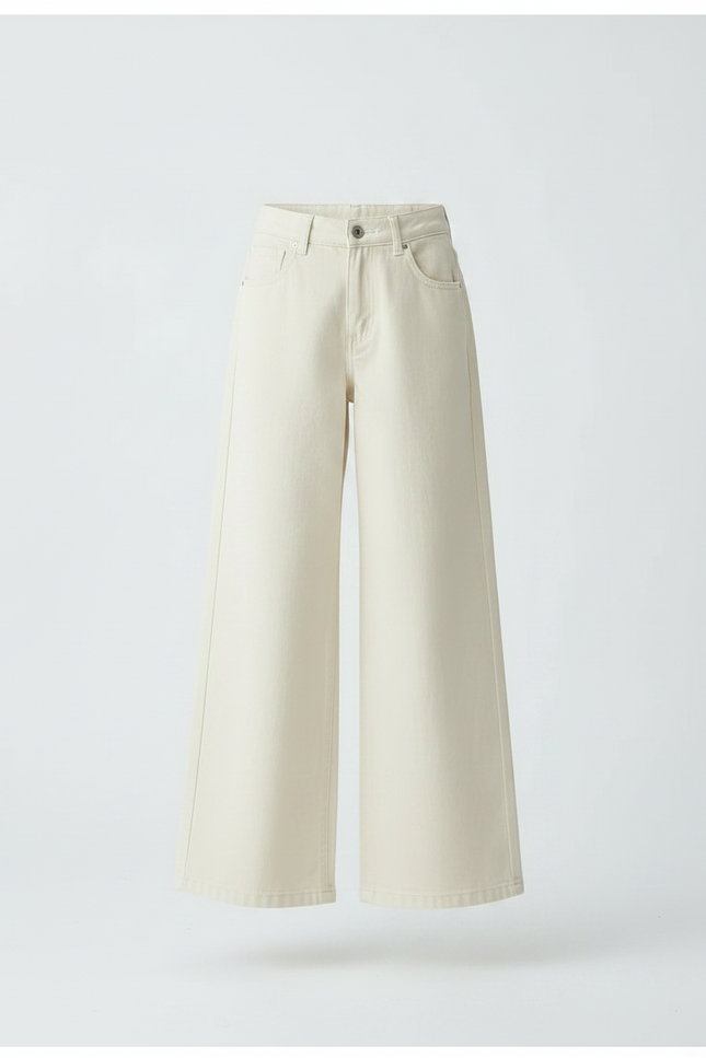 Pantalon Patte D'Éléphant Beige Ample Décontracté Enfant - Toile - vue 3
