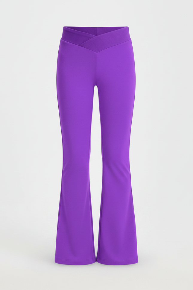 Pantalon Patte D'Éléphant Violet Élastique Confortable Unisexe - Polyester - vue 3