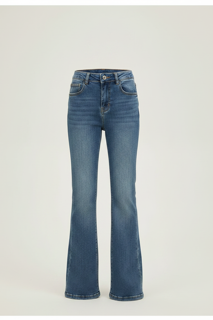 Pantalon Patte D'Éléphant Jean Bleu Évasé Confortable Fille - vue 3