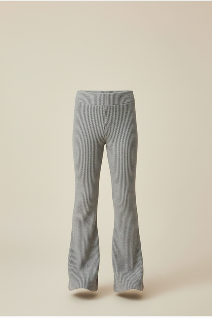 Pantalon Patte D'Éléphant Gris Côtelé Confortable Enfant - Maille - vue 3