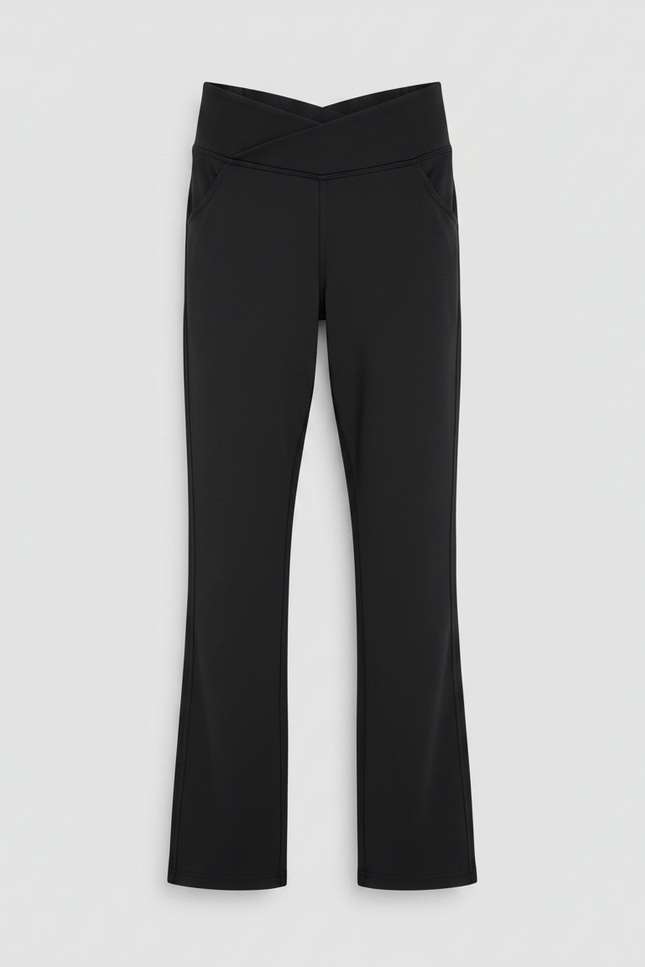Pantalon Patte D'Éléphant Noir Taille Haute Évasé Enfant - Polyester - vue 3