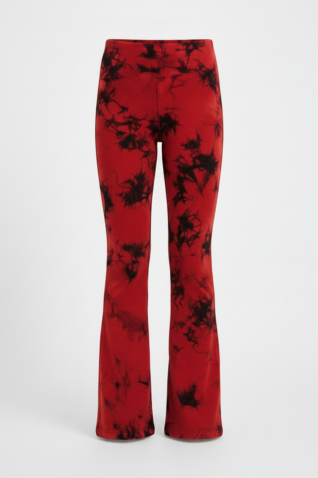 Pantalon Patte D'Éléphant Rouge Tie-Dye Évasé Confortable Fille - Maille - vue 3