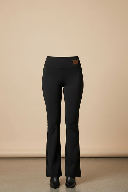 Pantalon Patte D'Éléphant Noir Évasé Confortable Stretch Femme - Polyester - vue 3