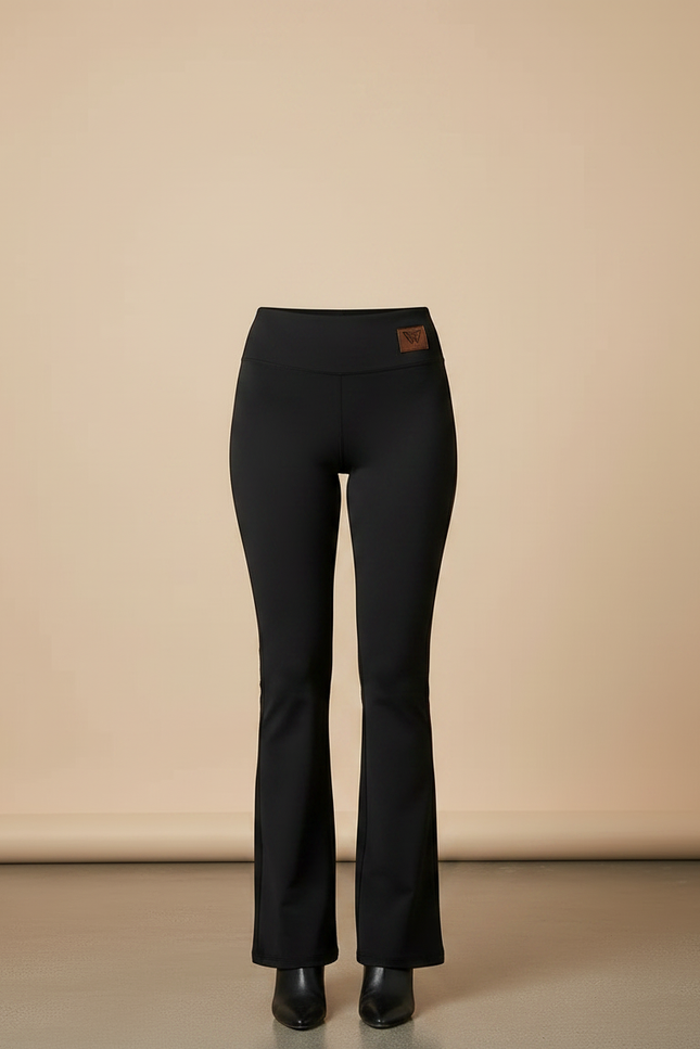 Pantalon Patte D'Éléphant Noir Évasé Confortable Stretch Femme - Polyester - vue 3