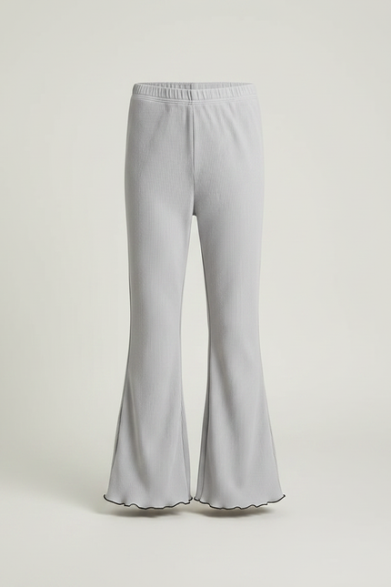 Pantalon Patte D'Éléphant Gris Côtelé Confortable Ondulé Enfant - Maille - vue 3