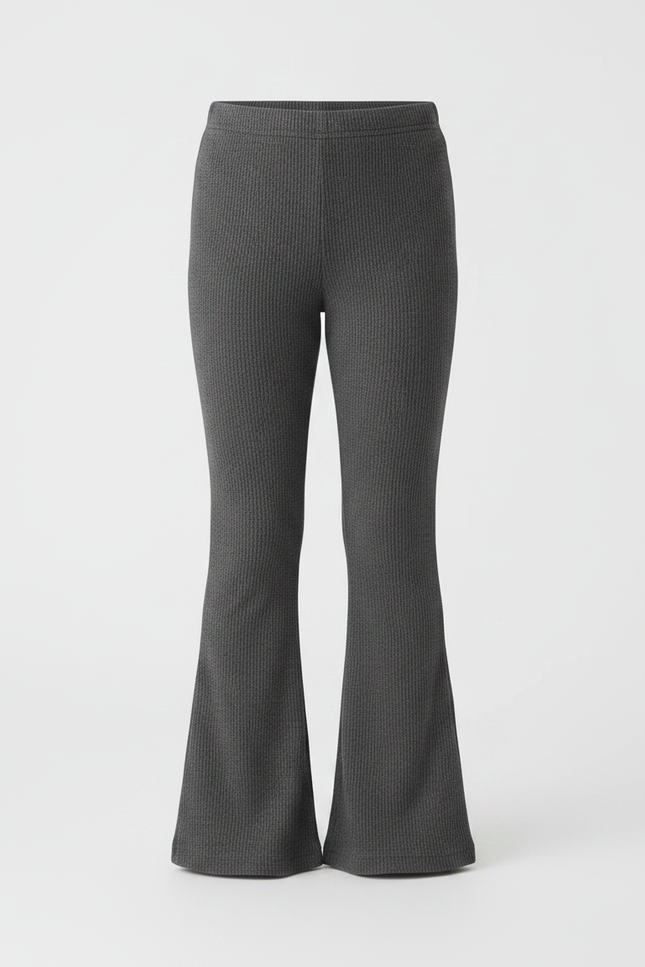 Pantalon Patte D'Éléphant Côtelé Gris Enfant Confortable - Maille - vue 3