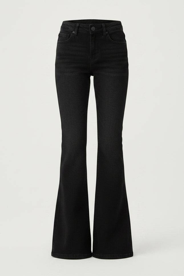 Pantalon Patte D'Éléphant Noir Évasé Simple Enfant - Jean - vue 3