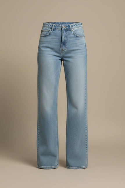 Pantalon Patte D'Éléphant Bleu Clair Délavé Déchiré Évasé - Jean - vue 3
