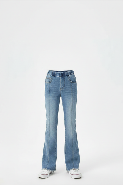 Pantalon Patte D'Éléphant Jean Denim Bleu Évasé Enfant - vue 3