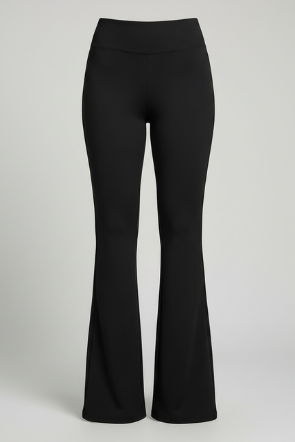 Pantalon Patte D'Éléphant Femme Noir Flare - Maille - vue 3