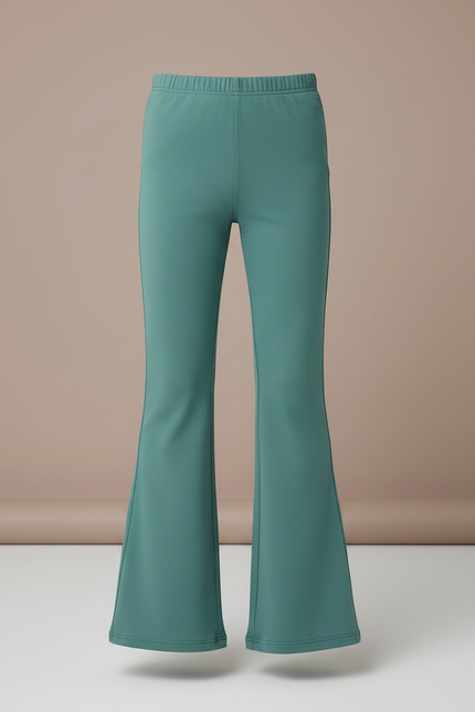 Pantalon Patte D'Éléphant Vert Canard Évasé Confortable Enfant - Maille - vue 3