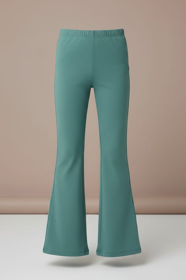 Pantalon Patte D'Éléphant Vert Canard Évasé Confortable Enfant - Maille - vue 3