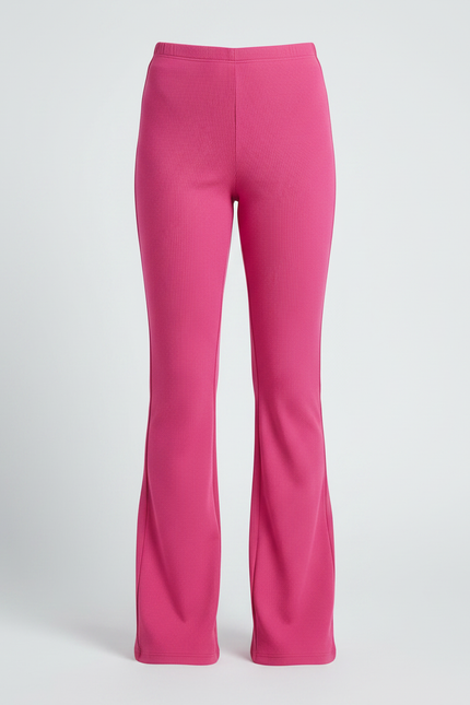 Pantalon Patte D'Éléphant Rose Vif Élastique Confortable Fille - Maille - vue 3