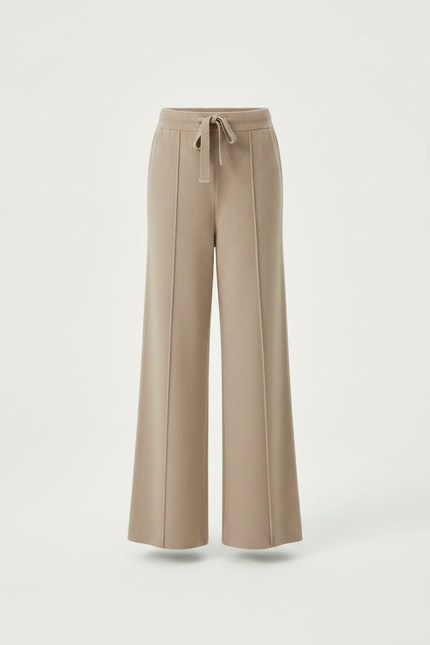 Pantalon Patte D'Éléphant Beige Tricoté Ample Décontracté Enfant - Maille - vue 3