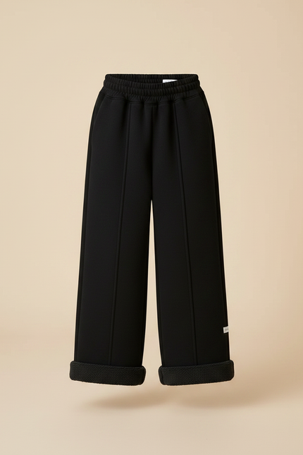 Pantalon Patte D'Éléphant Noir Ample Doublé Polaire Enfant - Molleton - vue 3