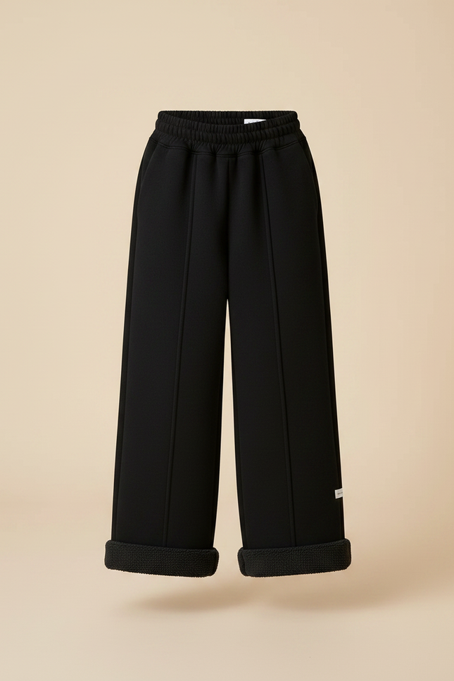 Pantalon Patte D'Éléphant Noir Ample Doublé Polaire Enfant - Molleton - vue 3