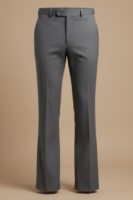 Pantalon Patte D'Éléphant Homme Gris Formel Élégant Évasé - Polyester - vue 3
