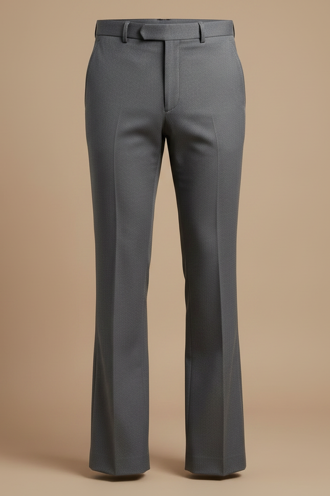 Pantalon Patte D'Éléphant Homme Gris Formel Élégant Évasé - Polyester - vue 3