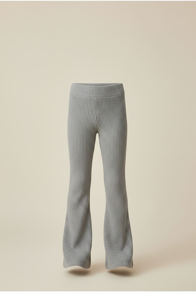 Pantalon Patte D'Éléphant Gris Côtelé Confortable Enfant - Maille - vue 3