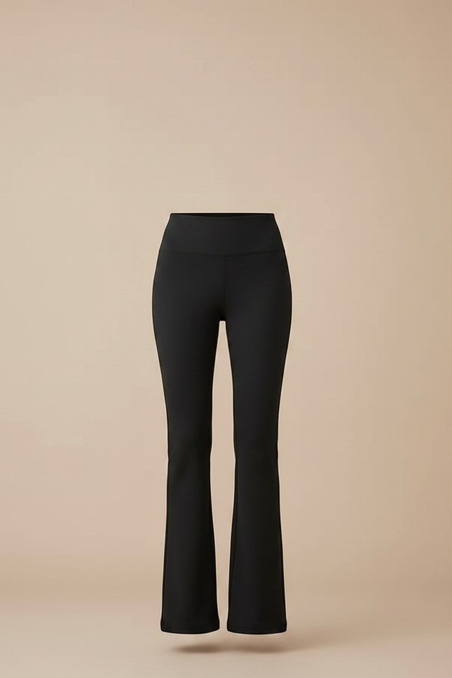 Pantalon Patte D'Éléphant Noir Taille Haute Stretch Confortable - Maille - vue 3
