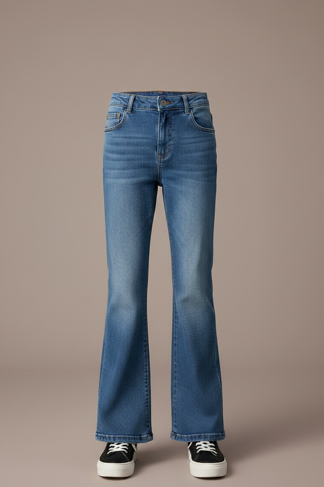 Pantalon Patte D'Éléphant Jean Bleu Denim Évasé Enfant - vue 3
