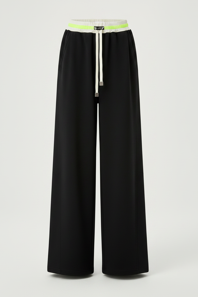 Pantalon Patte D'Éléphant Noir Ample Décontracté Cordon - Molleton - vue 3