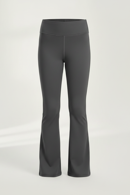 Pantalon Patte D'Éléphant Gris Taille Haute Évasé Confortable - Polyester - vue 3