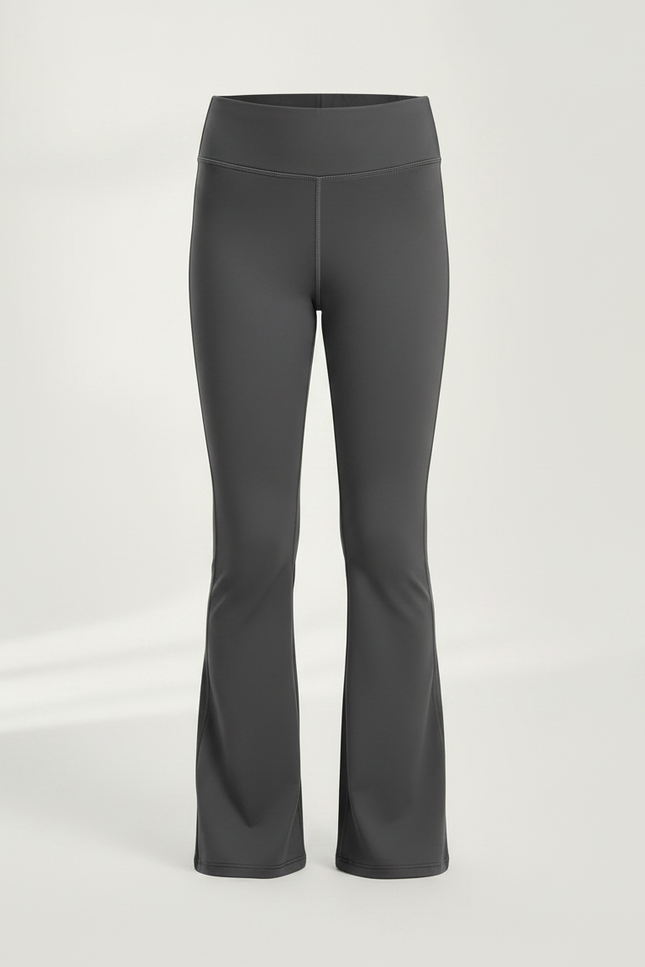 Pantalon Patte D'Éléphant Gris Taille Haute Évasé Confortable - Polyester - vue 3