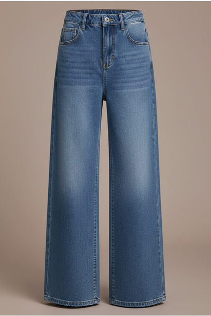 Pantalon Patte D'Éléphant Denim Ample Enfant Décontracté Bleu - Jean - vue 3