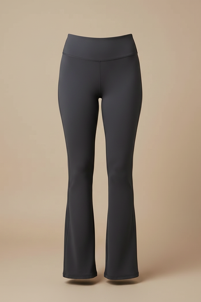 Pantalon Patte D'Éléphant Gris Anthracite Taille Haute Évasé Confortable - Polyester - vue 3
