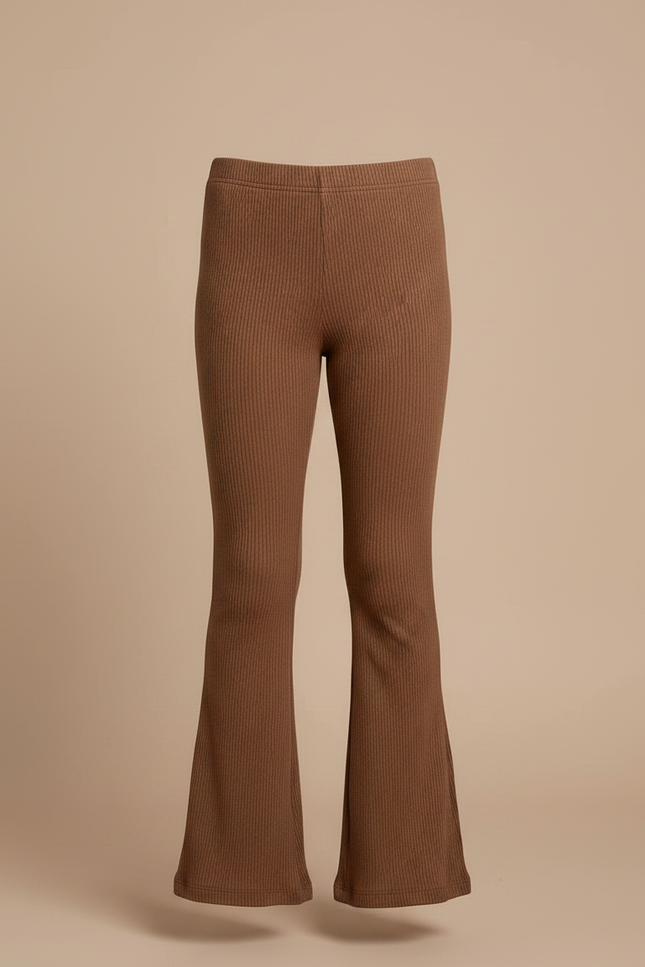 Pantalon Patte D'Éléphant Marron Côtelé Confortable Enfant - Cordé - vue 3