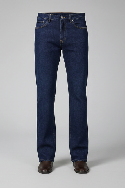 Pantalon Patte D'Éléphant Bleu Denim Homme Stretch Évasé - Marine Jean - vue 3