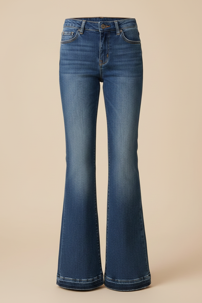 Pantalon Patte D'Éléphant Jean Bleu Décontracté Évasé - vue 3