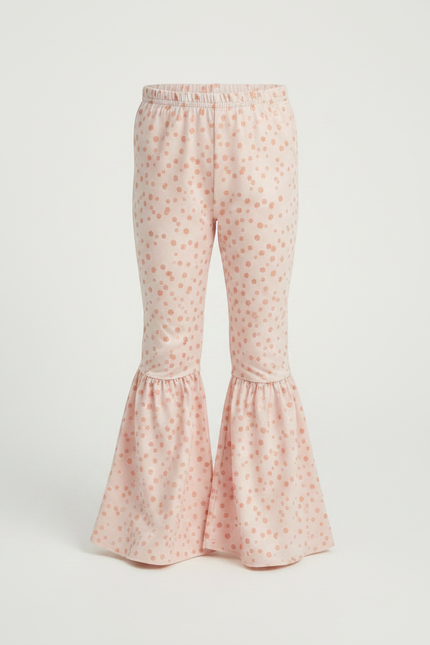 Pantalon Patte D'Éléphant Rose À Pois Évasé Confortable Fille - Maille - vue 3