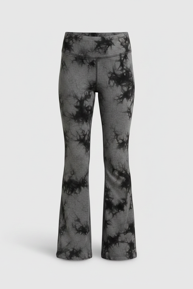 Pantalon Patte D'Éléphant Tie-Dye Gris Noir Évasé Confortable - Molleton - vue 3