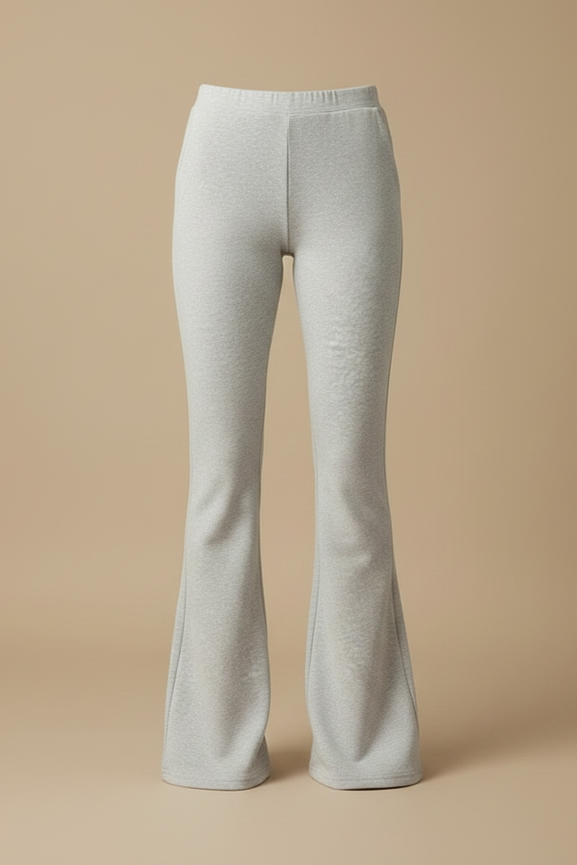 Pantalon Tissu Femme Patte D'éléphant - Gris Molleton - vue 3