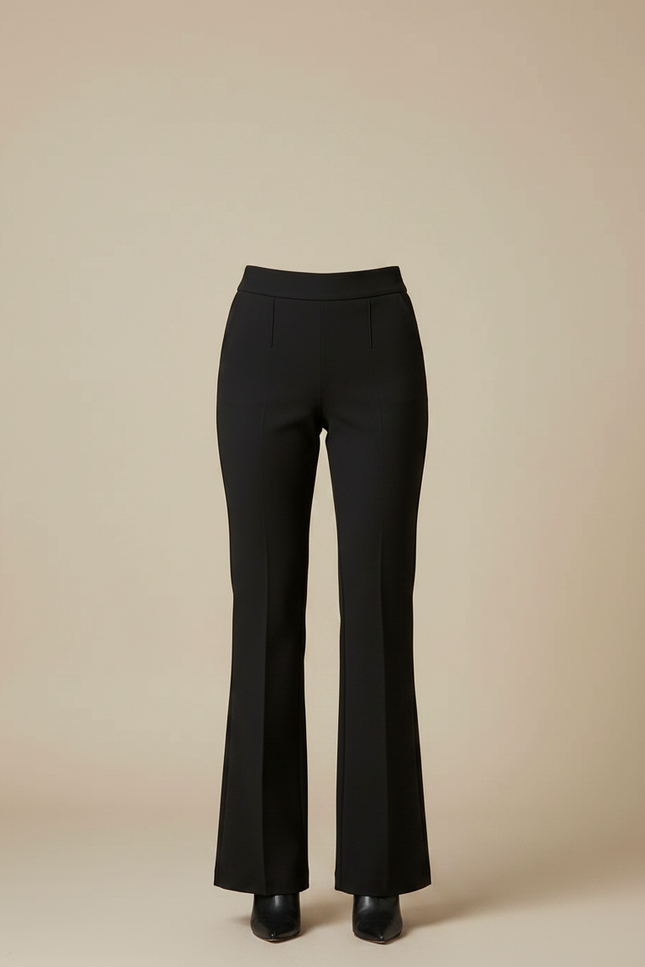 Pantalon Patte D'Éléphant Noir Évasé Taille Haute Élégant - Polyester - vue 3