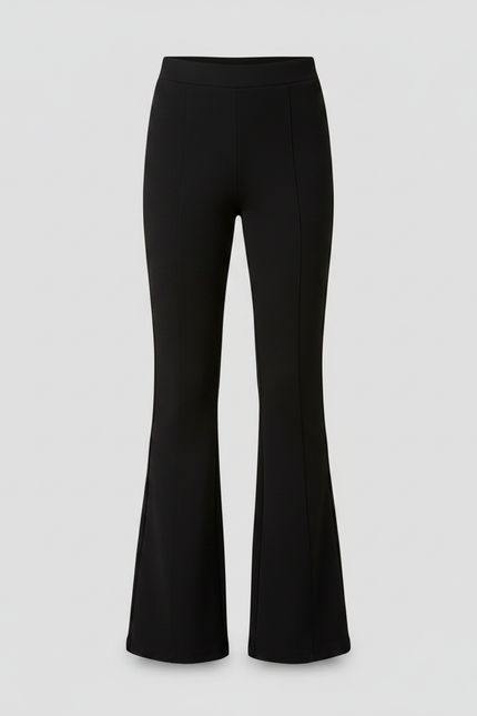 Pantalon Patte D'Éléphant Noir Taille Haute Confortable Élégant - Maille - vue 3