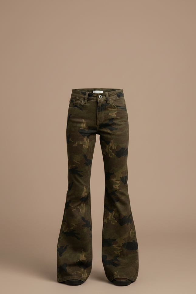 Pantalon Patte D'Éléphant Camouflage Militaire Évasé Enfant - Imprimé Jean - vue 3