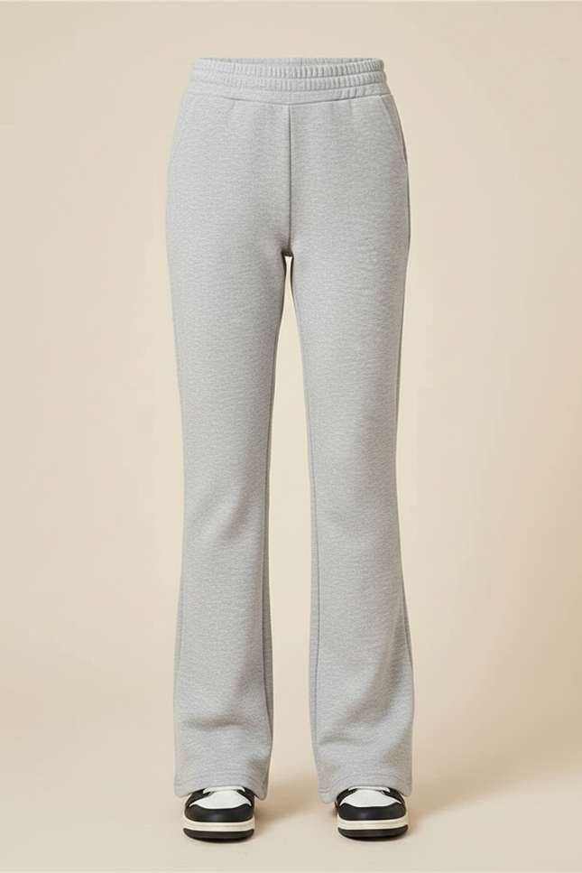 Pantalon Patte D'Éléphant Gris Décontracté Confortable Élastique Fille - Molleton - vue 3