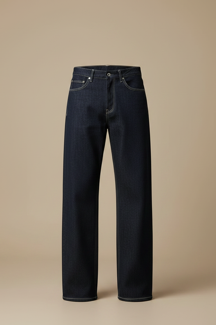 Pantalon Patte D'Éléphant Bleu Foncé Ample Décontracté Homme - Marine Jean - vue 3