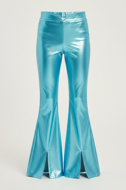 Pantalon Patte D'Éléphant Bleu Métallisé Brillant Évasé Enfant - Polyester - vue 3