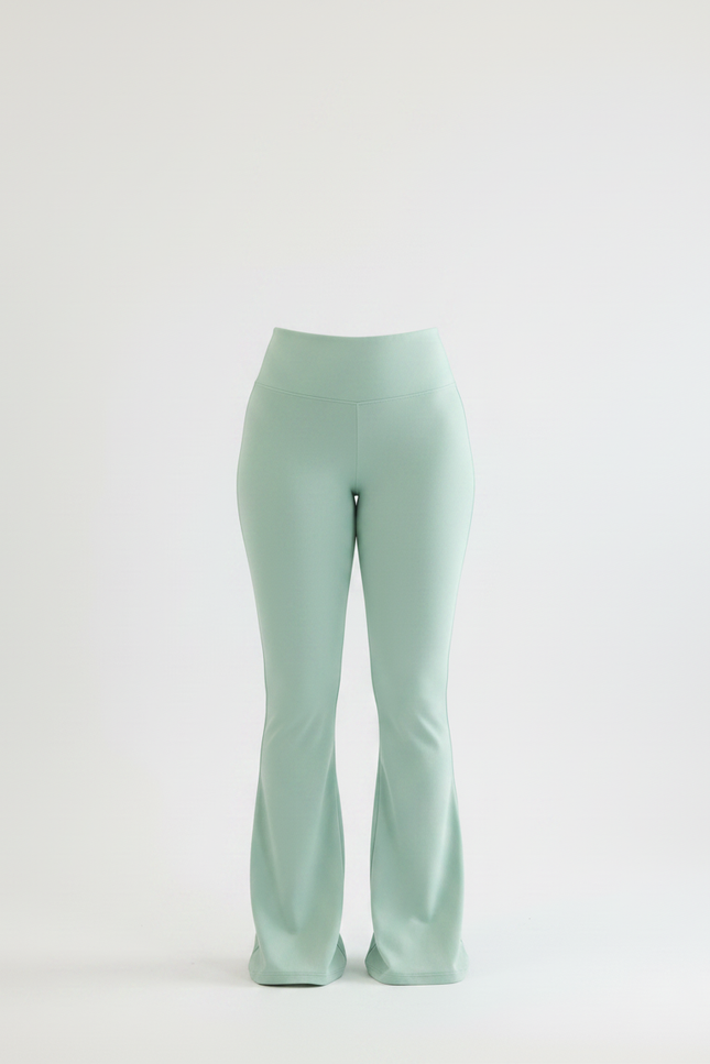 Pantalon Patte D'Éléphant Vert Menthe Confortable Évasé Fluide - Polyester - vue 3