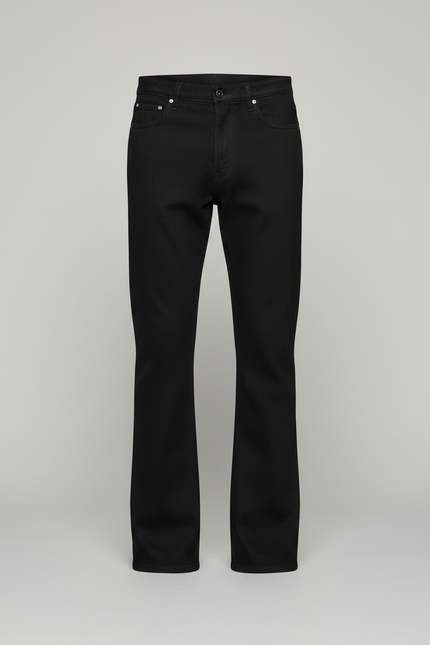 Pantalon Patte D'Éléphant Noir Jean Classique Ajusté Homme - vue 3