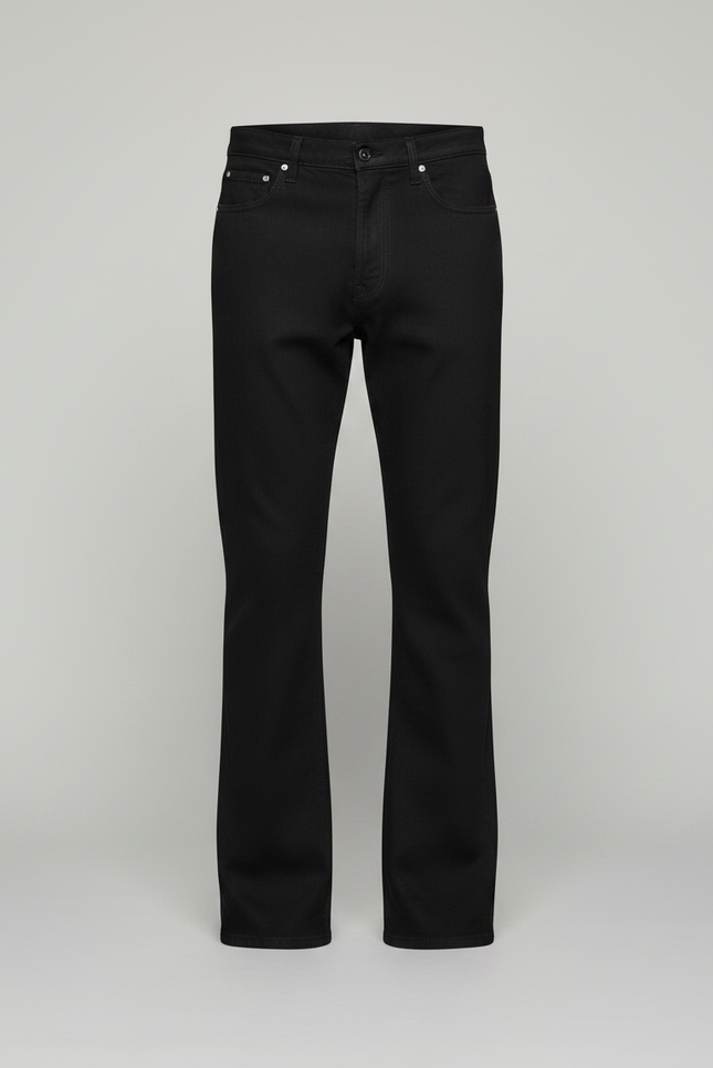 Pantalon Patte D'Éléphant Noir Jean Classique Ajusté Homme - vue 3