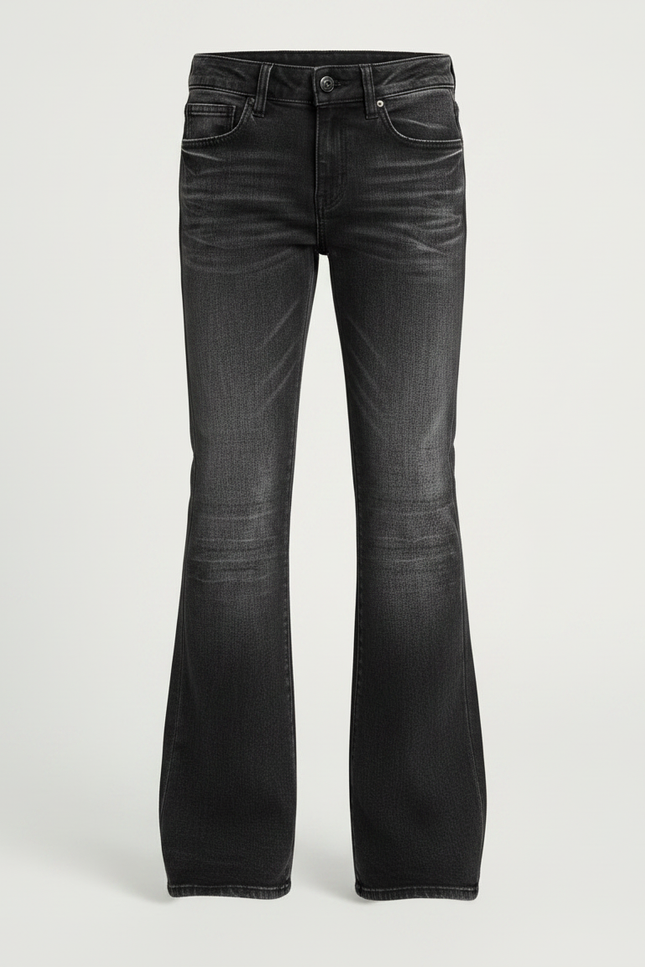 Pantalon Patte D'Éléphant Noir Délavé Ample Enfant Baggy - Jean - vue 3