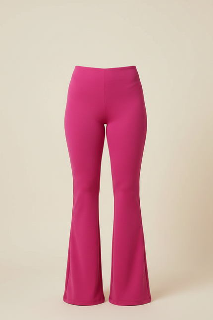 Pantalon Patte D'éléphant Femme Grande Taille - Rose Maille - vue 3