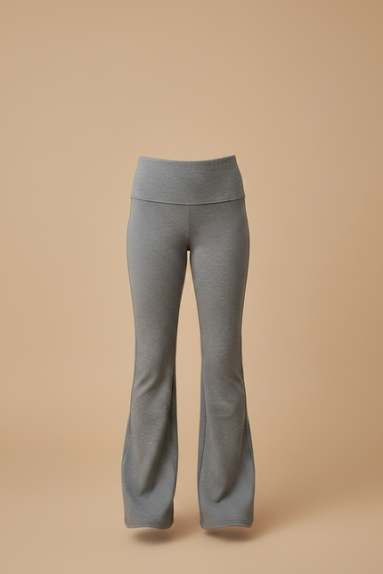 Pantalon Patte D'Éléphant Gris Taille Haute Confortable Enfant - Maille - vue 3